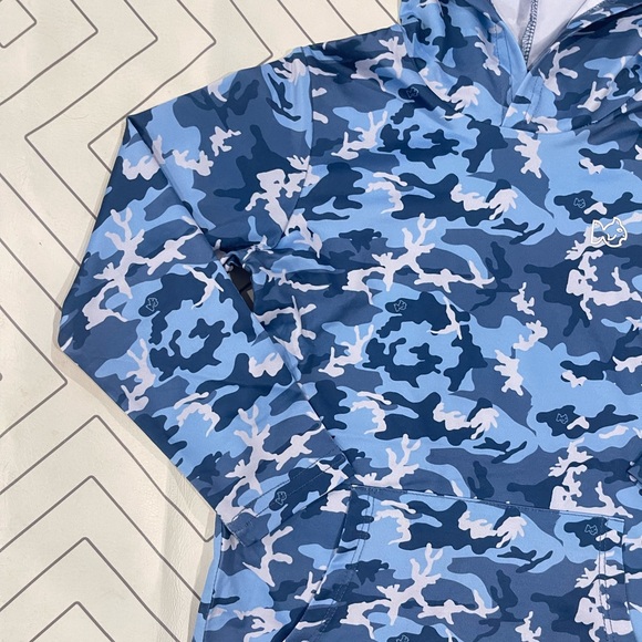 NWT Prodoh Blue Camo Pro Performance Hoodie T-shirt - Picture 2 of 12